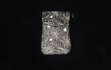 Load image into Gallery viewer, Cell phone bag with spider web pattern on a black background