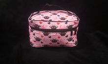 Load image into Gallery viewer, Rectangular shape makeup bag with top handle and zipper opening in the mothman pattern