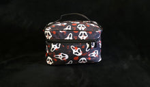Load image into Gallery viewer, Rectangular shape makeup bag with top handle and zipper opening in the valloscream pattern