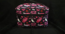 Load image into Gallery viewer, Rectangular shape makeup bag with top handle and zipper opening in mean ghouls pattern
