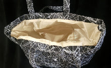 Load image into Gallery viewer, Inside view of quilted tote bag