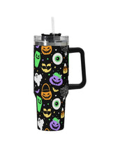 Load image into Gallery viewer, A 40oz stainless steel tumbler with the halloween pattern.