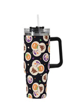 Load image into Gallery viewer, A 40oz stainless steel tumbler with a Halloween-themed sugar cookie pattern.