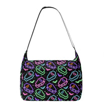 Load image into Gallery viewer, Mock-up pattern of the Everyday, Everything bag in the coffin cakes pattern. This is a canvas tote bag, with a zipper opening, front zipper pocket, and 2 side pockets.