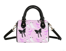 Load image into Gallery viewer, Mock-up of mini satchel bag with ghostly pattern