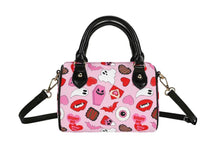 Load image into Gallery viewer, Mock-up of mini satchel bag with valloween pink pattern
