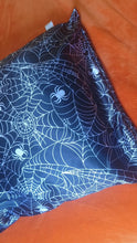 Load image into Gallery viewer, Close up of satin pillowcase with spider web pattern