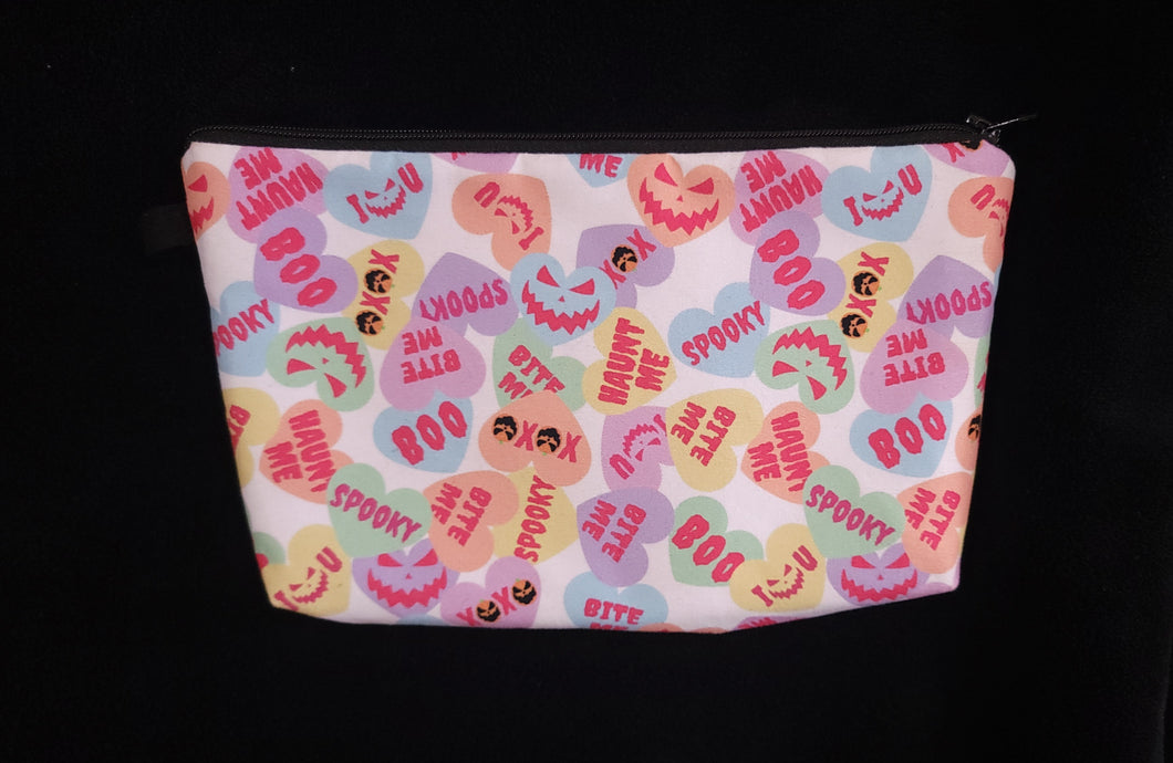 Valloween Conversation Hearts Cosmetic Pouch