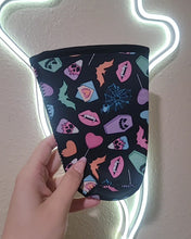 Load image into Gallery viewer, Large cup sleeve in the valloween icon pattern
