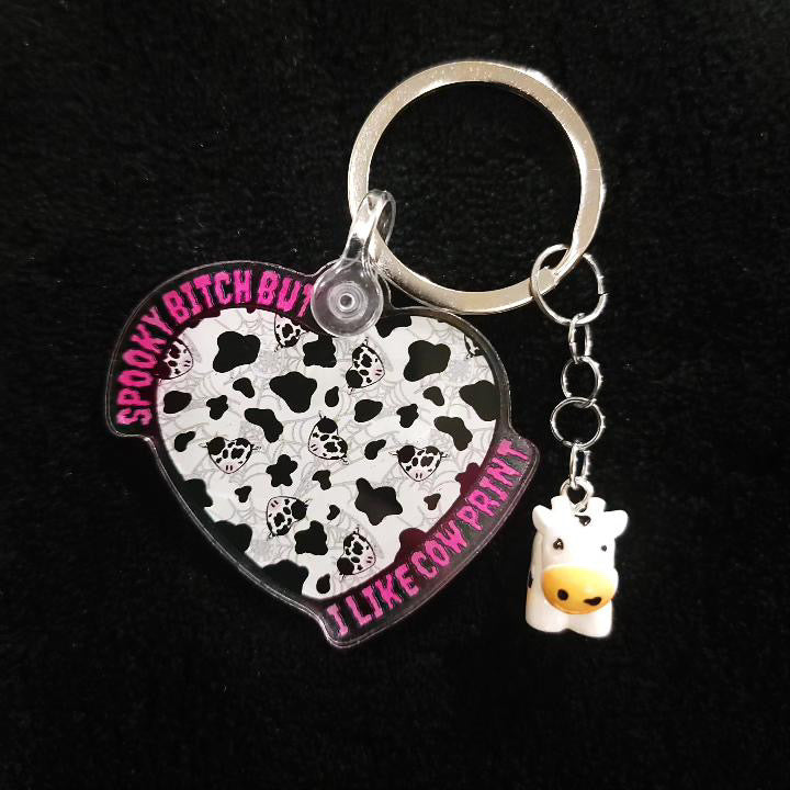 Spooky Cow Keychain