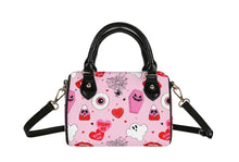 Load image into Gallery viewer, Mock-up of mini satchel bag with haunt me pink pattern
