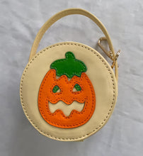 Load image into Gallery viewer, Mini double-sided Halloween Cookie bag keychain showcasing the pumpkin design.

