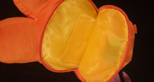 Load image into Gallery viewer, Inside view of backpack featuring a yellow interior.
