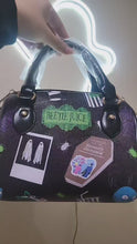 Load and play video in Gallery viewer, Mini satchel bag with beetlejuice pattern
